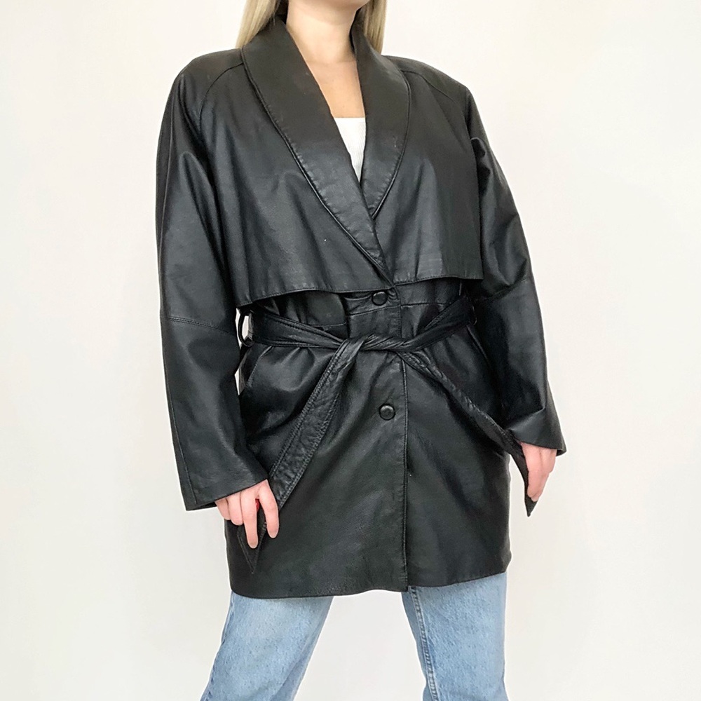 Wilson’s leather genuine leather trench style coat!